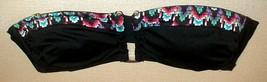 Jr. Black Bikini Swim Top Metal &quot;U&quot; Bar strapless tieback Bandeau ~ size 4 ana - $17.99