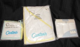 VTG UNISEX CARTERS BABY WASHCLOTH TOWEL TERRY SET WHITE YELLOW NEW - $49.49
