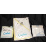 VTG UNISEX CARTERS BABY WASHCLOTH TOWEL TERRY SET WHITE YELLOW NEW - £38.83 GBP
