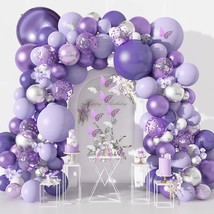 145Pcs Purple Balloons Garland Arch Kit For Butterfly Baby Shower Decorations Fo - £21.92 GBP