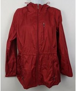 Calvin Klein Rain Jacket Red S Women Water Resistant Lightweight Packabl... - £26.14 GBP
