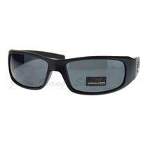 Hombres Locs Resistente Gafas de Sol Ovalado Rectangular Todo en Negro - £7.84 GBP