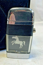 Vtg VU Lighter Scripto Horse Mustang Black Band Refillable Smoking Camping Tool - $59.95