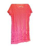 Isaac Mizrahi Women&#39;s Shift Dress Pink Geometric Lined Jewel Neck Short ... - $376.00 MXN