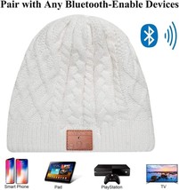 ASIILOVI Bluetooth Beanie, Bluetooth 5.0 Wireless Knit Winter Hats Cap WHITE - £23.73 GBP