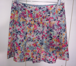J. Crew Ladies Short Pleated Floral Lined 100% Polyester SKIRT-10-WORN ONCE-NICE - £10.29 GBP