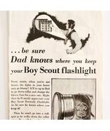 1930 Eveready Boy Scout Flashlight Advertisement Boy&#39;s Life Union Carbid... - $363.77 MXN