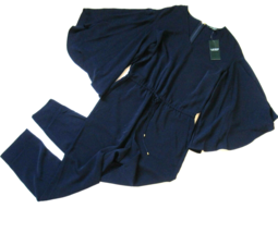 NWT LAUREN Ralph Lauren Shatara V-Neck Jumper in Navy Blue Jumpsuit 10 $245 - £41.47 GBP