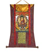 SHAKYAMUNI GAUTAMA BUDDHA ORIGINAL TIBETAN THANGKA PAINTING WITH HIGH SI... - $171.21