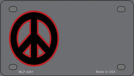 Peace Symbol Offset Novelty Mini Metal License Plate Tag - £11.94 GBP