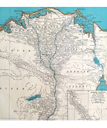 Egypt Map Nile Arabian Desert 1935 Northern Africa Atlas 14 x 11&quot; LGAD99 - $912.42 MXN