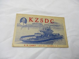 1 x QSL Card Radio Canal Zone KZ5DC Panama Balboa 1950 Op E D Carey Ferry - £15.02 GBP