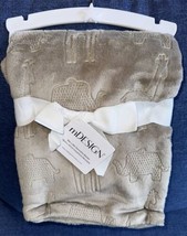 New M Design Embossed Elephants Taupe Baby Security Blanket Lovey NWT 30x40” - £23.72 GBP