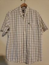 Duckhead Mens Shirt Size L Multicolor Check Short Sleeve Button Down Poc... - $8.68