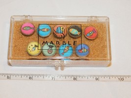 Marble Push Pins &quot;Go Fish&quot; Set of 9 Great for Photos, Notes, Invitations... - $18.01