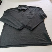Izod Golf Classix 3-Button Mens Black Cotton Blend Polo Shirt Long Sleev... - $229.39 MXN