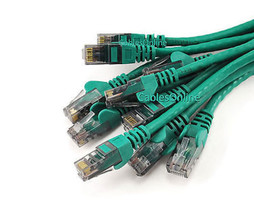 10-PACK 6 inch CAT6 Network UTP Ethernet RJ45 Full 8-Wire Patch Cable, Green - £23.71 GBP