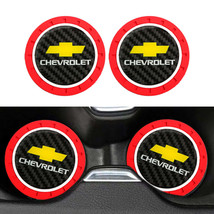 Brand New 2PCS Chevrolet Real Carbon Fiber Car Cup Holder Pad Water Cup Slot Non - £11.71 GBP