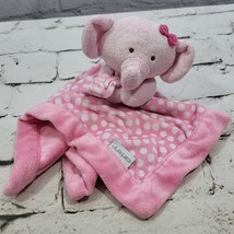 Carters Elephant Pink White Polka Dot Lovey Soft Plush Security Baby Blanket - £8.92 GBP