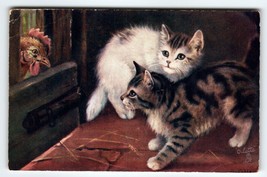 Unwelcome Visitors Cats Tuck Series 9157 122 Signed B. Cobbe Kittens See... - $28.26