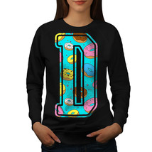 Wellcoda Letter D Donut Fashion Womens Sweatshirt, Sweet Casual Pullover Jumper - £22.65 GBP+