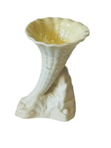 Belleek Vase Figurine Trumpet vtg Ireland Irish Porcelain antique Cornucopia UK - £31.28 GBP