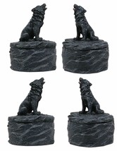 Ebros Howling Gray Alpha Wolf Mini Jewelry Decorative Box (Pack of 4 Wol... - £23.56 GBP