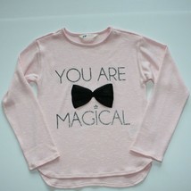 H&amp;M Girl&#39;s Pink Color You are Magical Sweater with Black Bow size 8 9 10 - £11.76 GBP