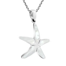 Charming Stella Maris White Seashell Sterling Silver Starfish Necklace - £19.66 GBP