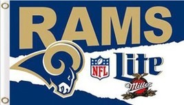 Los Angeles Rams Team Flag 3X5 Ft Polyester Banner USA 90x150cm - $375.42 MXN