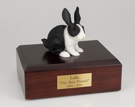 Rabbit Black &amp; White Figurine Pet Cremation Urn Avail 3 Different Color/... - $169.99+