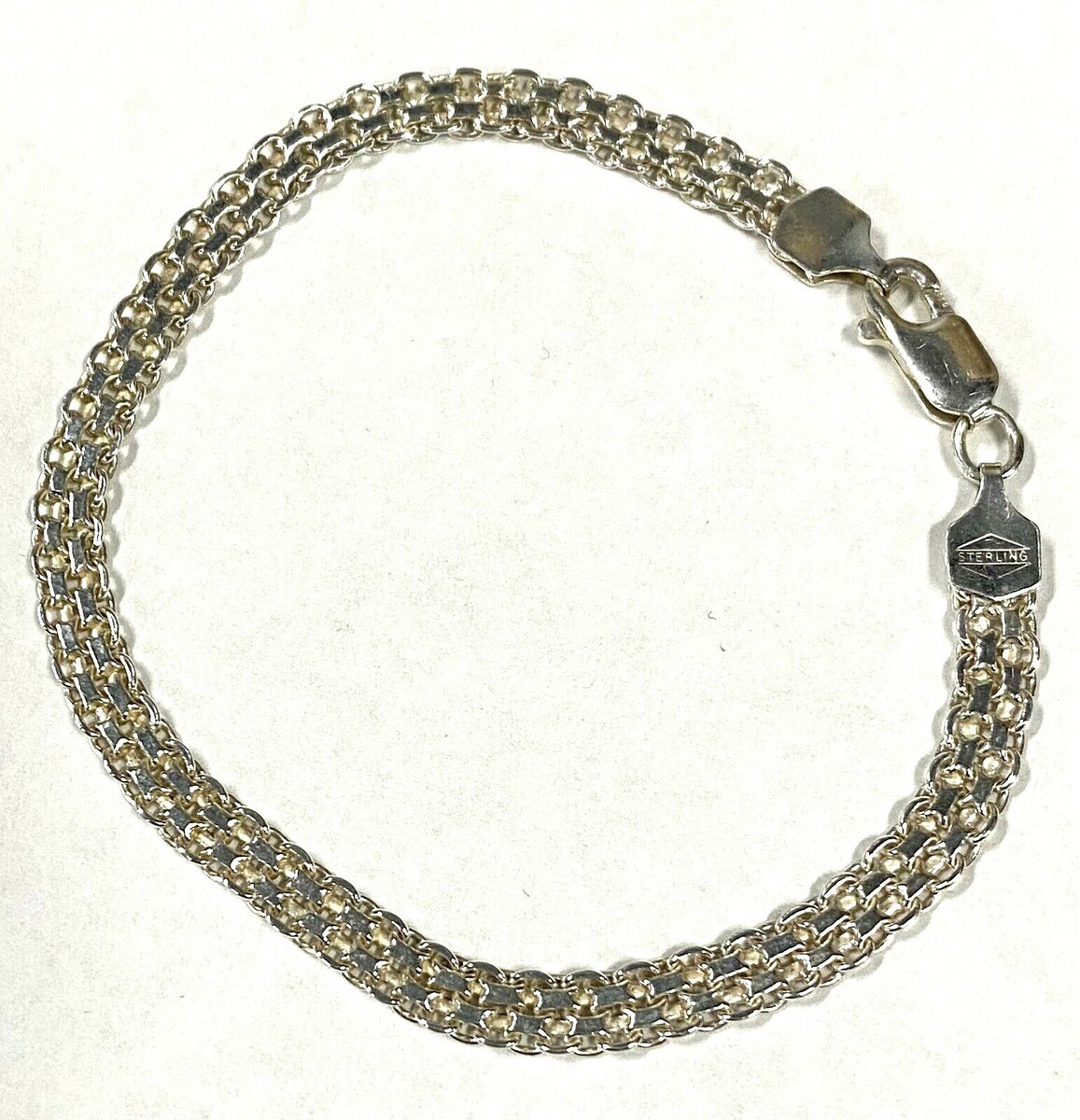 Sterling Silver Flat Chain Bracelet, 7&quot; Long - $14.24