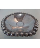 IHI Made In India Beaded Edges Silvertone Candy Dish 6&quot; Wide X 1.25&quot; Tall - £31.13 GBP