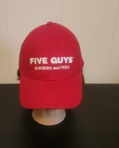 Five Guys Burgers and Fries Adjustable Hat Red Employee Uniform Fast Food - $14.85