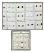 1 Pair 4mm Gemstone Round Silver Tone Post Stud Earrings You Pick the St... - $3.00