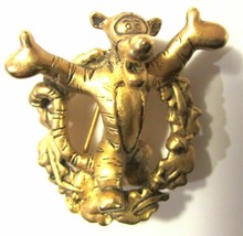 DISNEY  Tigger Pin Brooch 3 Dimensional Gold Tone Hard to Find Authentic - £11.94 GBP