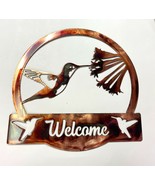Hummingbird Welcome Sign Metal Wall Art Decor 12 3/4&quot; wide x 12 3/4&quot; tall - $56.00 CAD