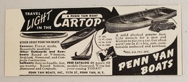 1949 Print Ad Penn Yan Light Cartop Boats, Canoes, Sailboats Penn Yan,New York - £7.07 GBP