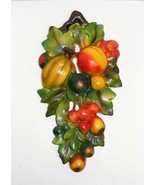 Vintage Chalkware Fruit Cluster 14&quot; Mid Century Wall Plaque Art - £22.71 GBP