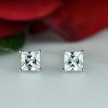 1.25Ct Princess Simulated Diamond Women&#39;s Unique Earring 925 Silver Gold... - $3.90