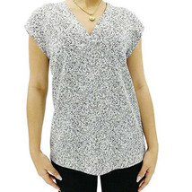 Hilary Radley Womens Printed Short Sleeve Top Size Small Color Off White/Black - £19.91 GBP