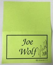 Joe Wolf Signed Autographed Boys &amp; Girls Club Dinner Name Card - £11.99 GBP
