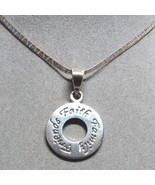 All STERLING SILVER Faith Family Friends Circle Pendant 24&quot; Chain Neckla... - £38.87 GBP