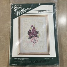 Elsa Williams Crewel Embroidery Kit Violets on Illusion Lace Joan Marchie - €16,80 EUR