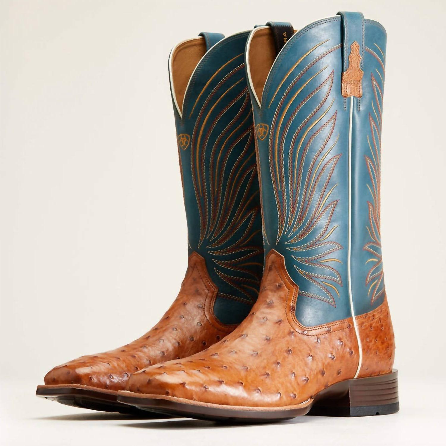 Ariat men&#39;s brandin&#39; ultra western boot TAN/BLUE - $282.00
