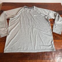 Nike Swim Mens Dri-FIT UPF 40+ Long Sleeve Rash Guard Heather Grey Large - $13.46