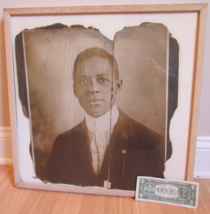 RARE! antique 1800&#39;s BLACK AFRICAN AMERICANA photo LARGE 19 X 19 portrai... - $1,666.99