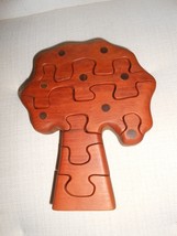 Vintage Wooden block 7 Pieces Chunky Puzzle Joshua Tree Design for tiny fingers - £7.33 GBP