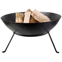 Black Cast Iron 23-inch Outdoor Fire Pit Bowl with Stand - £135.18 GBP
