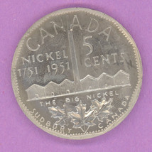 1951 Sudbury Ontario Big Nickel Medallion of 1951 5 Cents King George VI NS - £6.22 GBP
